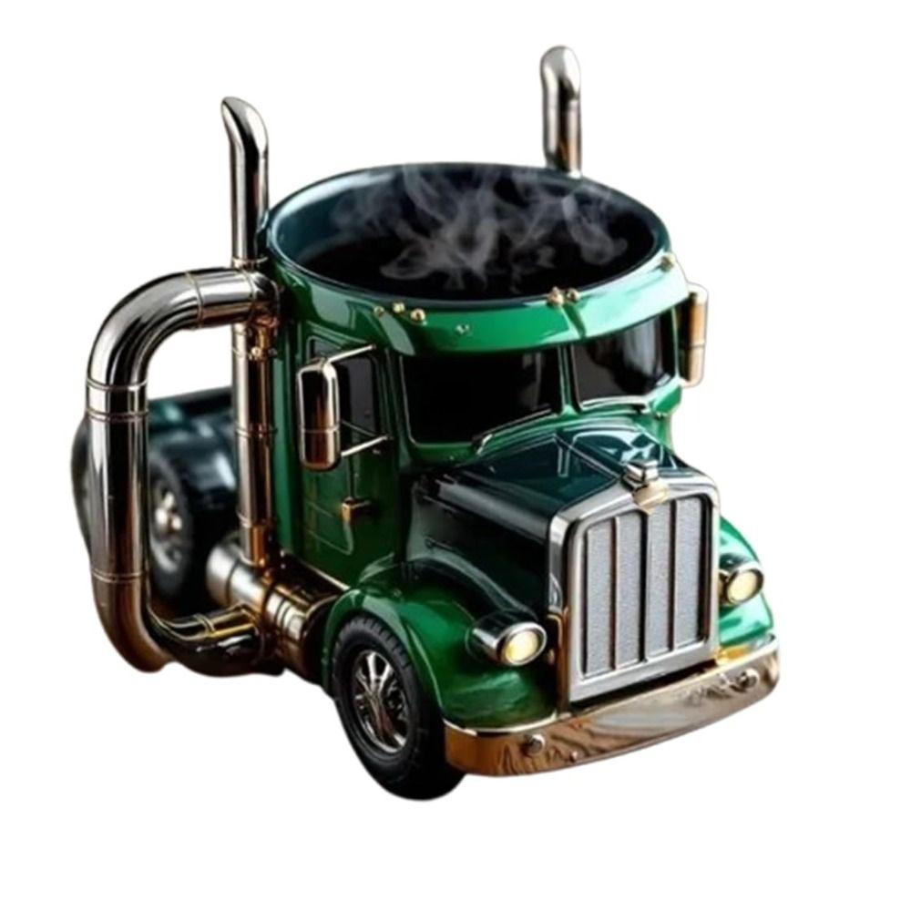 Durable Truck Coffee Mug 11 Ounces Handcrafted Coffee Cup Semi-trailer Shaped Semi Truck Semi-Truck Coffee Mugs Men Coffee Cup