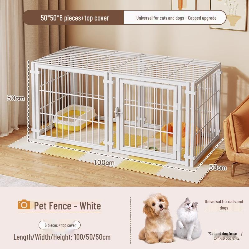 Cage pour chien de taille moyenne et grande avec clôture supérieure - Maison-villa pour chat et chien, Assemblage libre pour chats et chiens