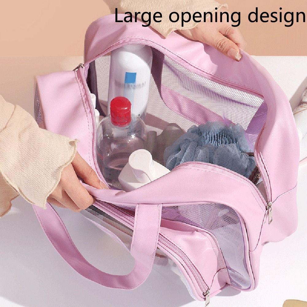 Large Capacity Toiletry Storage Pouch Transparent Clear Toiletry Case Portable Cosmetic Bag  Women