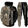 Man Woman Casual Hoodie+pants 2PCS Country Girl Deer Hunting 3D Print Tracksuit Set Set Fashion Camo Streetwear Pullover Clothes