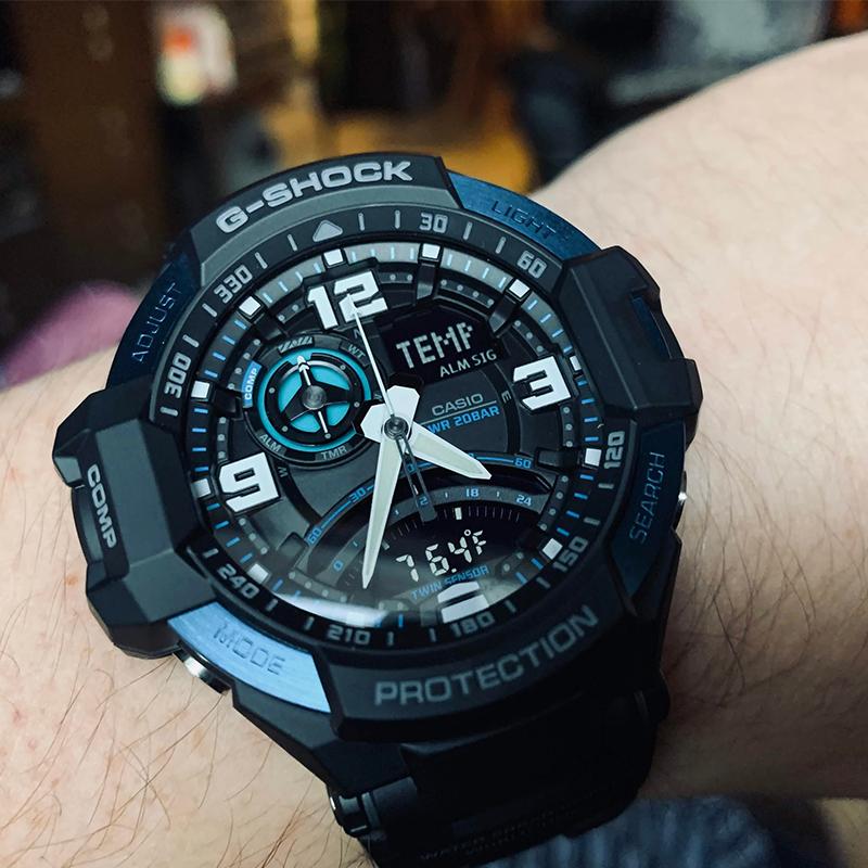 Casio Aviation Series Fashionable Classic Flight Watch Equipped with Compass Function Waterproof and Shockproof Luminous Quartz Movement GA-1000-2B