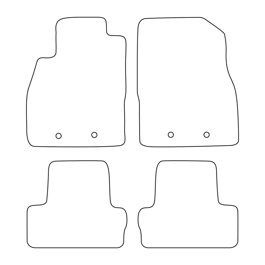 [Blm]Op043 Black - Set Of Velour Floor Mats To Fit Opel Ampera 2012-2014 - Black Trim
