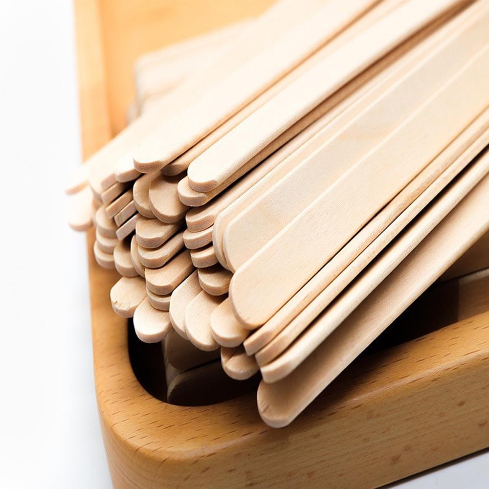 30/100/500Pcs Ice Cream Popsicle Sticks Natural Wooden Sticks Ice Cream Spoon Hand Crafts Art Ice Cream Lolly Kitchen Cake Tools