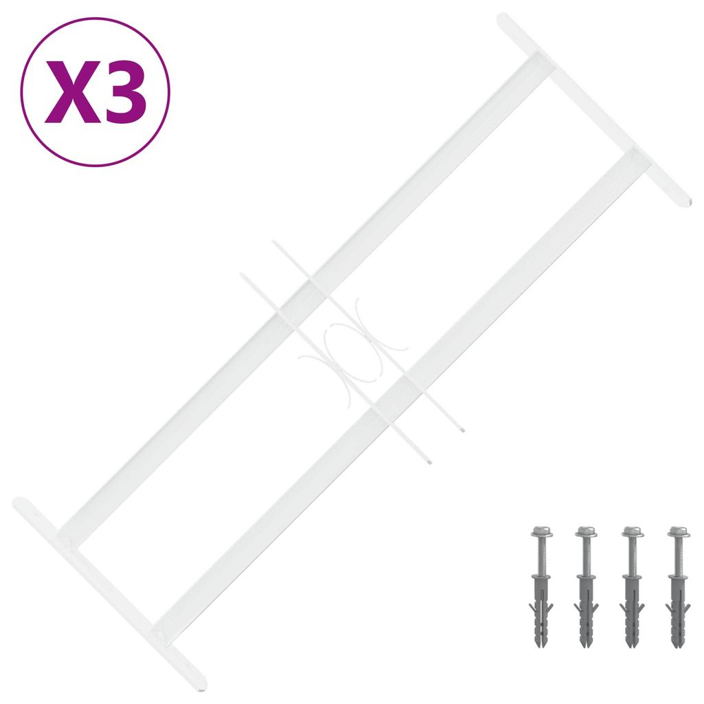Window Security Grille with 2 Crossbars 3 pcs 43 74 cm