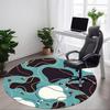 1 Stück Abstrakt geformter runder Teppich für das Büro, Indoor-Matte geeignet für Büro, unter Bürostühlen, Schlafzimmer, Wohnzimmer, Heimdekoration, Raumdeko