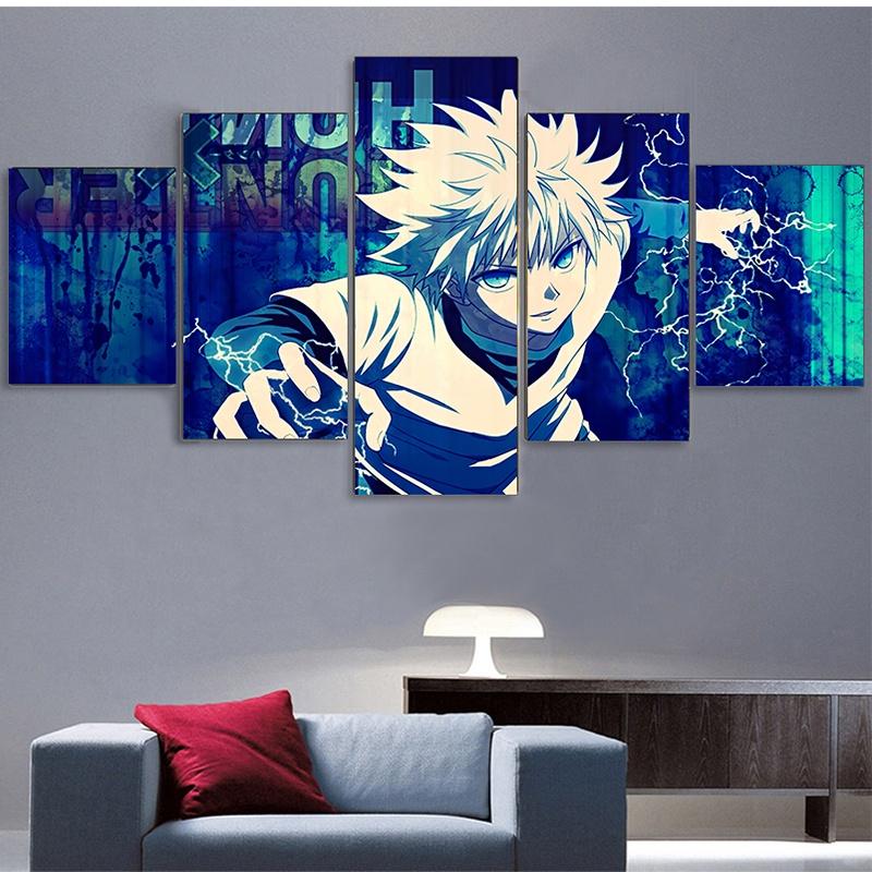 5 Panels Canvas Wall Arts Poster Painting Japanese Anime Hunter X Hunter Picture Prints Living Room Modular Home Decor Artwork