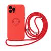 Liquid Frosted Magnetic Silicone Phone Case With Lanyard Crossbody Stand Protective Cover For Apple Iphone