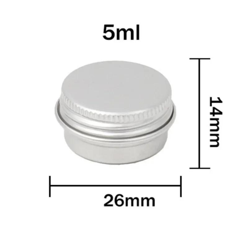 5-100g Multi Specification Threaded Circular Aluminum Box Metal Sub Packaging Box Storage Boxs Sealed Wax Empty Can Cream Boxes