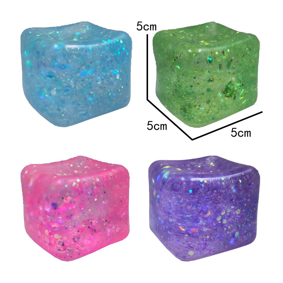 Ice Cubes Sensory Toys Squishy Fidget Stress Cube For Adults Kids Anxiety Stress Relief Hand Therapy Sensory Squishy