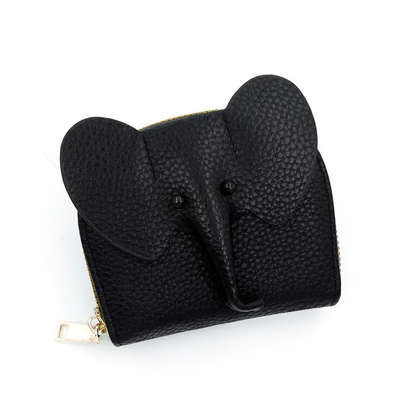 Pu Leather Baby Elephant Coin Purse Women'S Bag Pendant Creative Card Holder Storage Lipstick Envelope Zipper Money Bag
