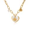 Neuer Eingang Süßwasserperlmutt Muschel Herz Böser Blick Anhänger Halskette 2025 Goldene Kette Modeschmuck PVD Beschichtet