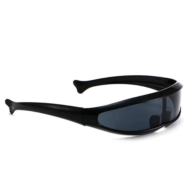 Futuristische smalle Cyclops vizier zonnebril laserbril UV400 persoonlijkheid gespiegelde lens kostuumbrillen brillen herenbrillen