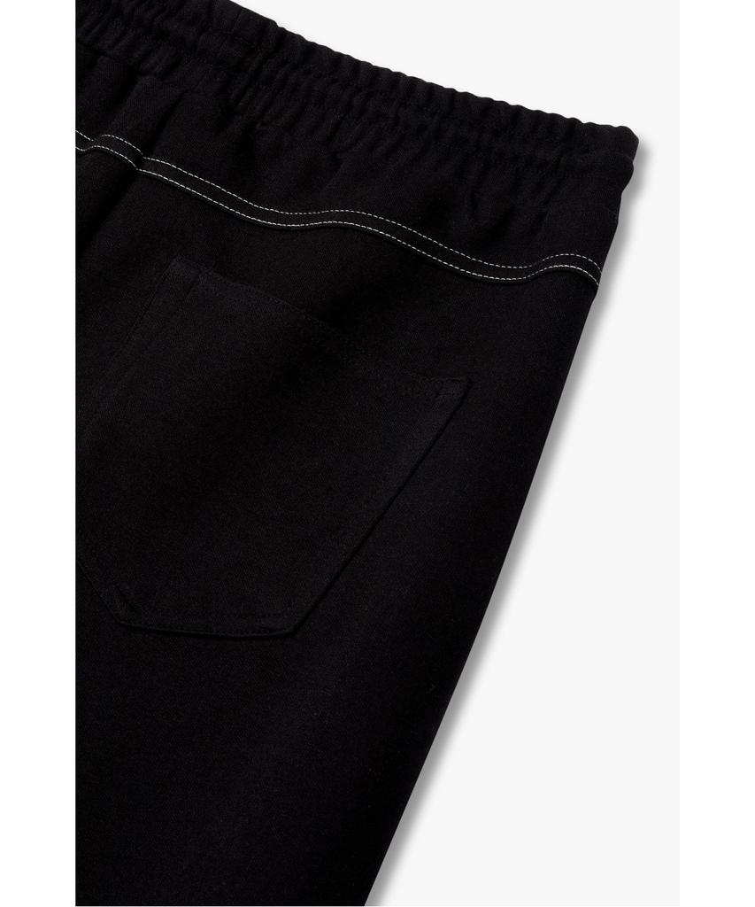 Bobeu Side Line Elastic Waist Wide Pants_Black 7156230008