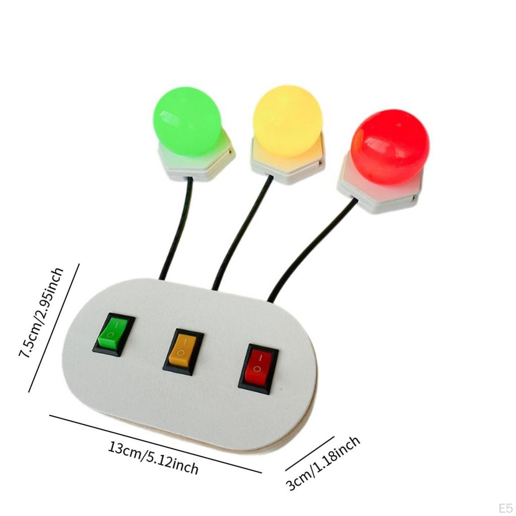 Light Switch Sensory Board Busy Accessories Color Recognition Three Lights Indoor Play