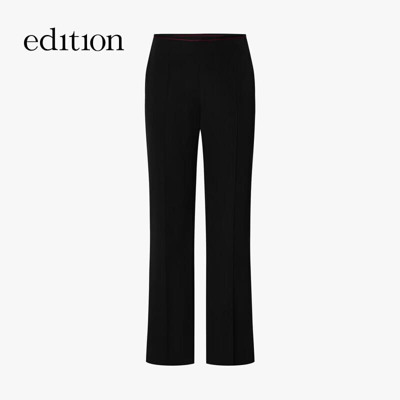 Edition 2024 Winter Red Embroidered Straight-Leg Wool Suit Pants