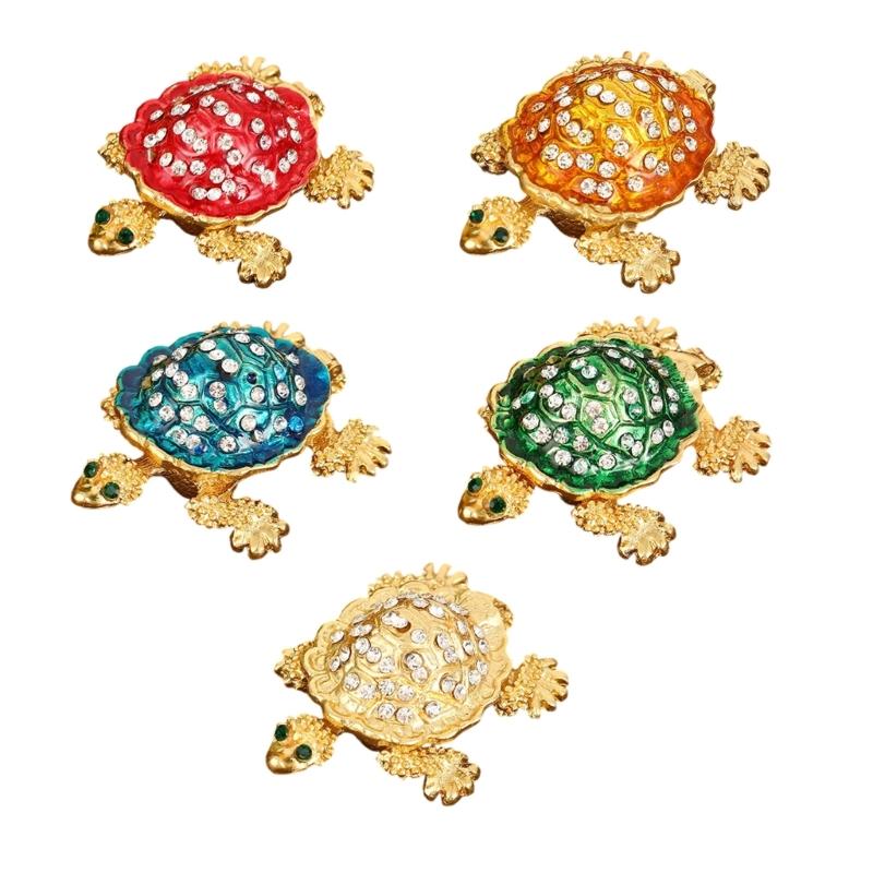 Handcraft Metal Turtles Jewelry Organizers Storage Solution Secure Lock for Jewelry Protective Display