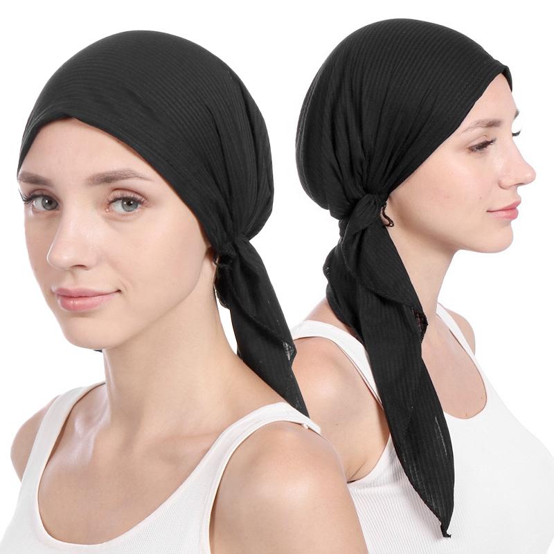 1Pc Polyester Women's Hijab Headscarf Turban Headwrap Cover Muslim Chemo Cap Hair Loss Hat