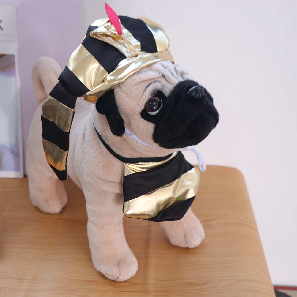 Comfortable Halloween Party Hat Breathable Cat Golden Pharaoh Hat Pet Cosplay Costume  Photo Props
