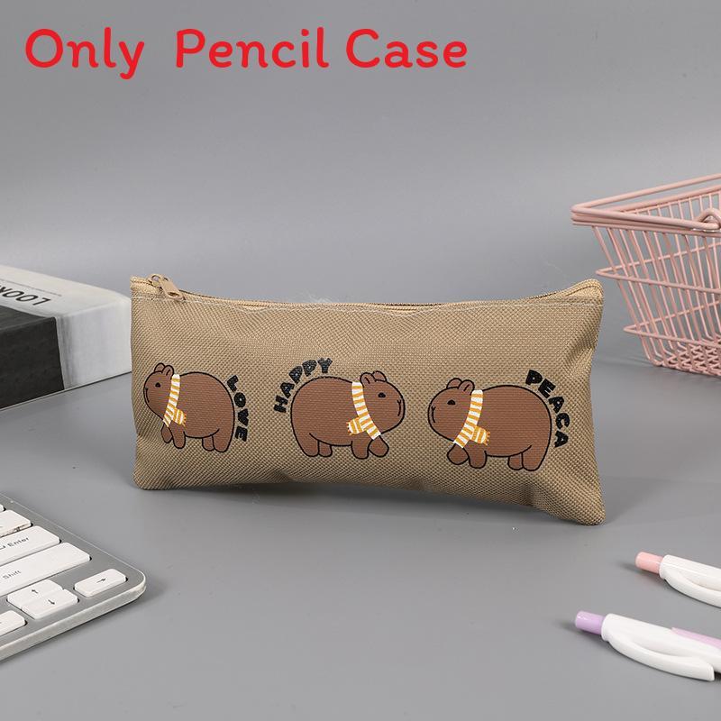 Cute Capybara Pen Bag With Oxford Fabric Storage For Kids And Teens