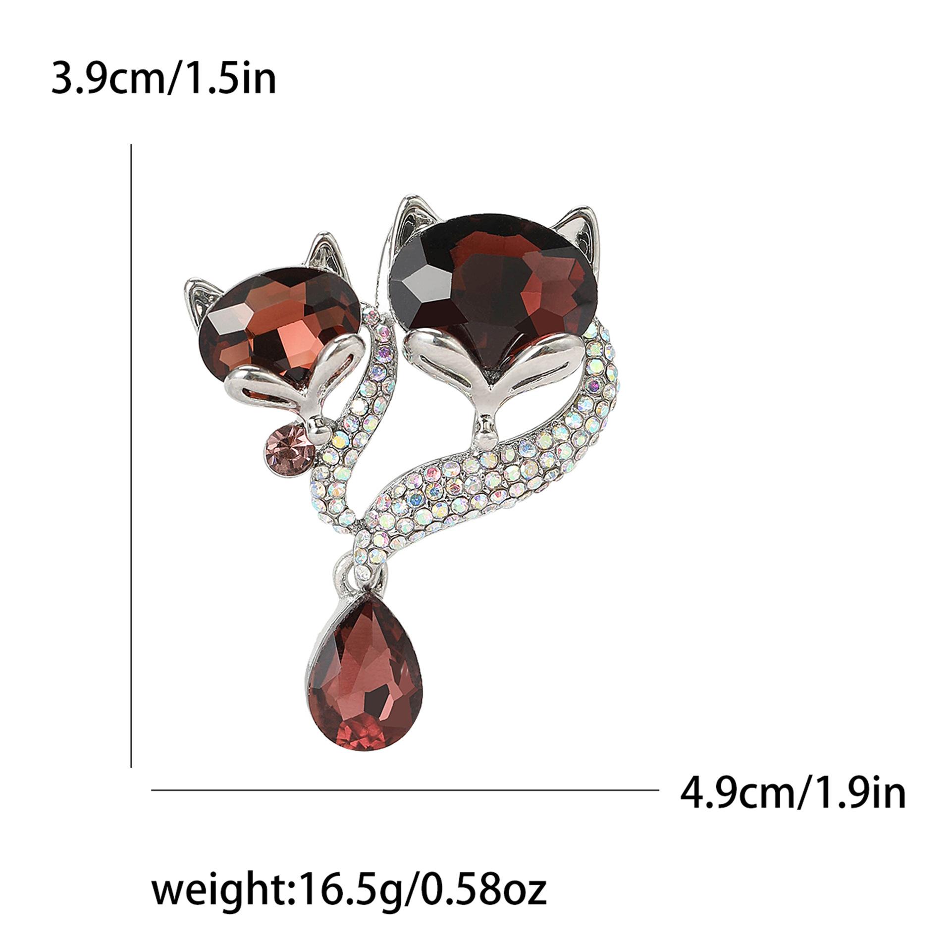 

Модная универсальная подвеска из сплава со стразами в виде лисы, брошь, милый темперамент, женская одежда, корсаж, ювелирные изделия, булавка