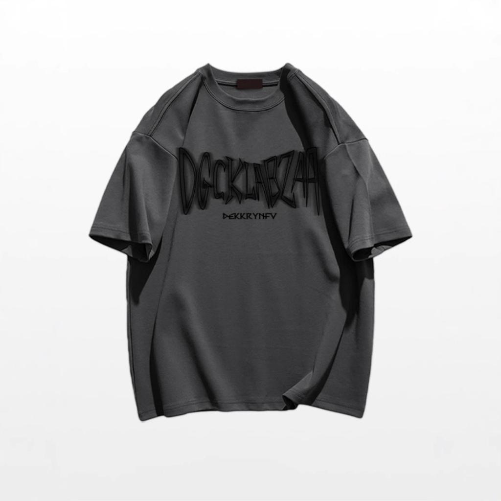 Burgundy Heavy Quality Cotton Short-Sleeved T-Shirt Men'S Summer New American Casual High Street T-Shirt Loose