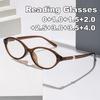 Small-Frame Oval Presbyopia Glasses for Women Simple Versatile High-Definition Blue Light Blocking Far Sight Glasses 0 To +4.0