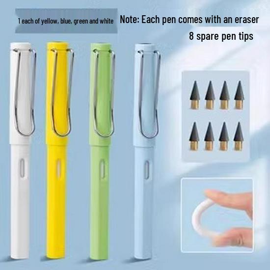 Black Technology Student Eternal Pen: Automatic, Continuous Core Pencil - No Sharpening Needed, Perfect for Children's Learning.