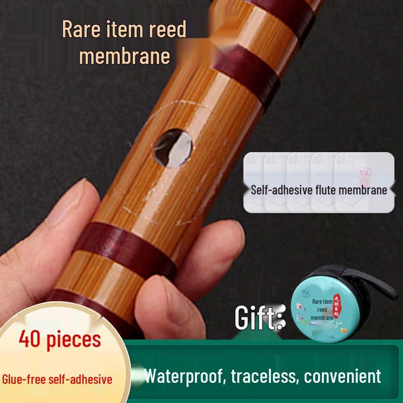 

Professional Dizi Flute Membrane: Thin Transparent Self-Adhesive Film for Beginners Square Shape, 20 pieces, no case