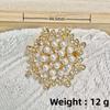 European & American Rhinestone Retro Gypsophila Eight-Pointed Star Brooch for Sweaters & Scarves