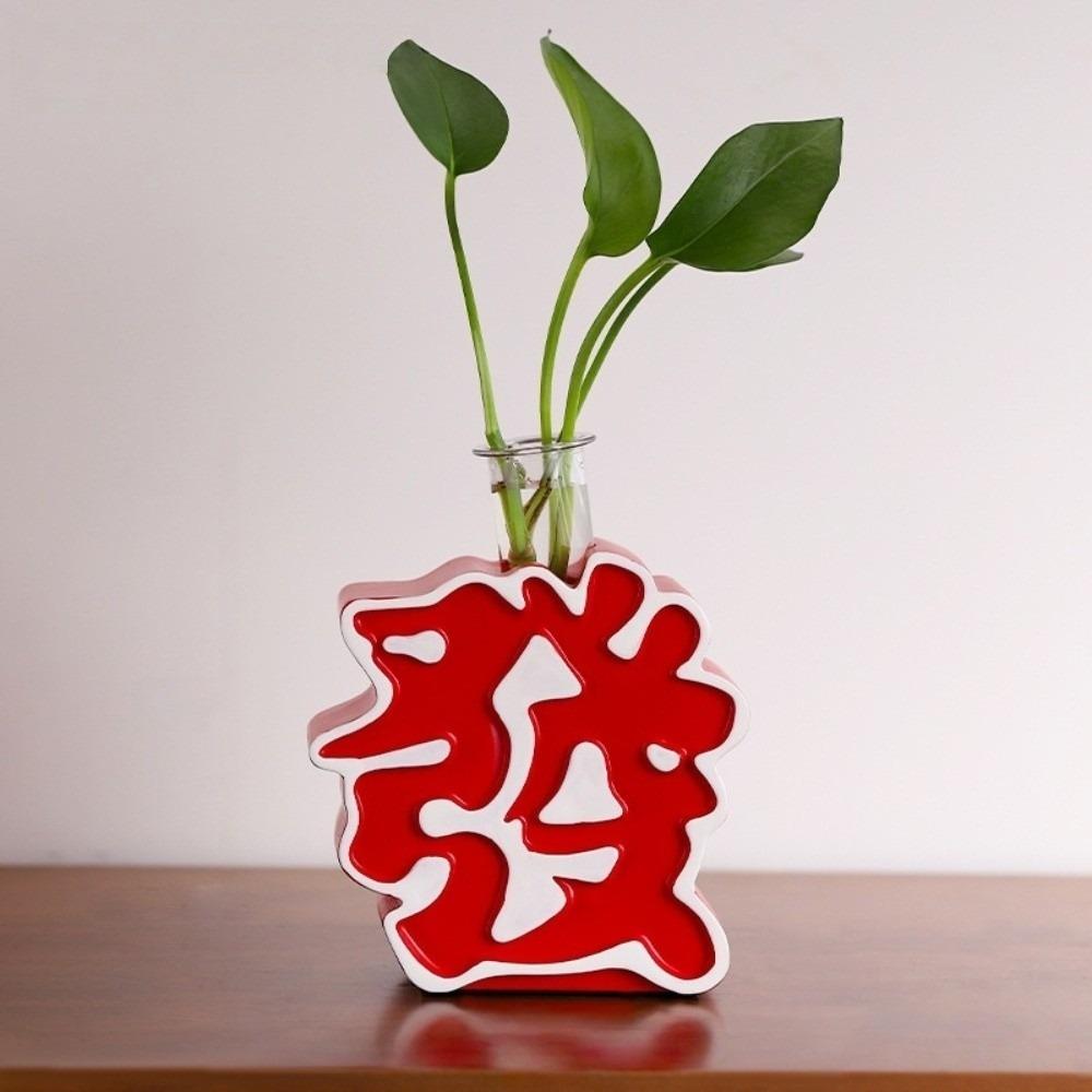 Chinese Characters Fa Cai Ornament Organic Resin Aromatherapy Ornament  Office Red Fa