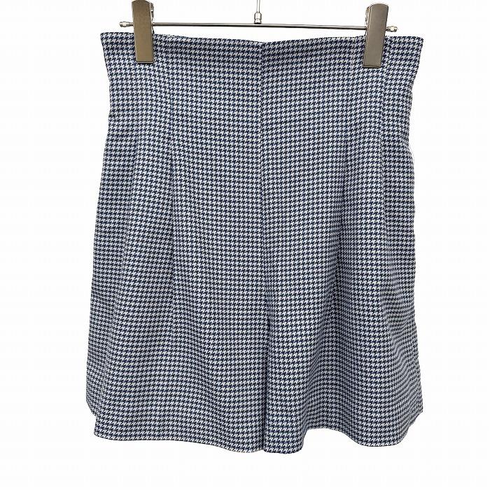 [New item] [Impression N] MOUSSY Culotte pants Back zipper No belt loops Lined Houndstooth 2 tucks Polyester x Rayon x Polyurethane 2 Blue Blue x