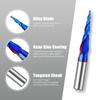 1/4"Shank 8mm Shank  Taper 1PC Tungsten Steel Drill Bit Nano Blue Coated Cutter Carbide Router Bit CNC End Milling Bit