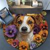 Jack Russell Round Area Rug,Carpet Rug for Living Room Bedroom Sofa Playroom Decor,Non-slip Floor Mat