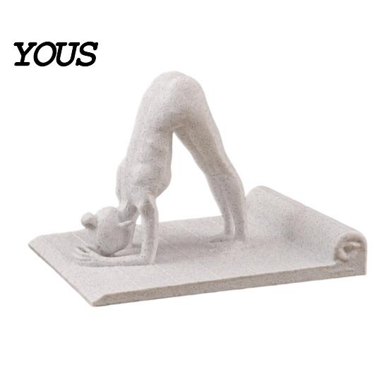 Home Phone Stand 3D Printed Yoga Pose Figurine, Universal Mobile Holder Decorative Stand, Desktop Decoration Ornament for Office
