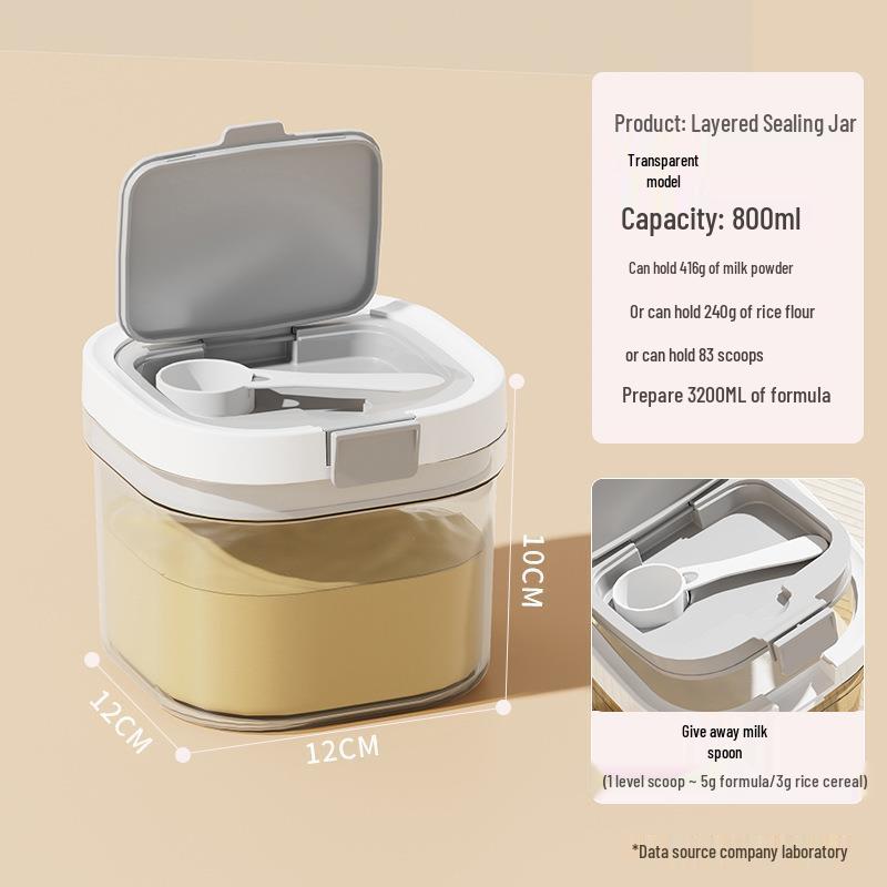 Контейнер для хранения сухого молока с ложкой и разделителем, светонепроницаемый, влагостойкий, портативный, для путешествий