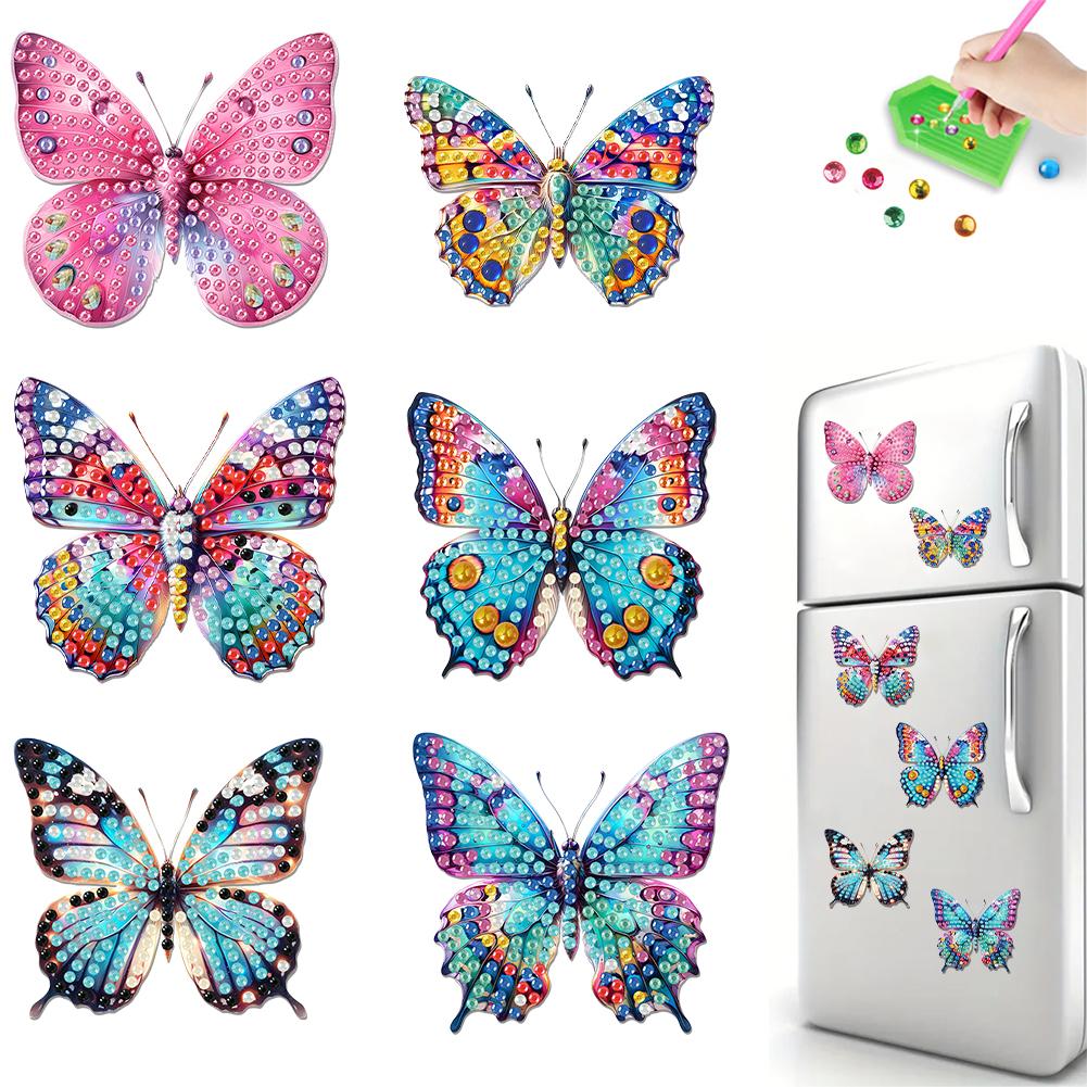 6Pcs Diamond Art Kits Fridge Magnets Diamond Art DIY Diamond Art Refrigerator Magnets DIY Art Crafts for Adults Beginners