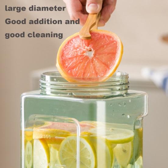 2.3L Cold Kettle Drink Dispenser with Spigot Leakproof Sealed Fruit Infuser Beverage Container for Fridge Seal Filter Faucet Outdoor Use