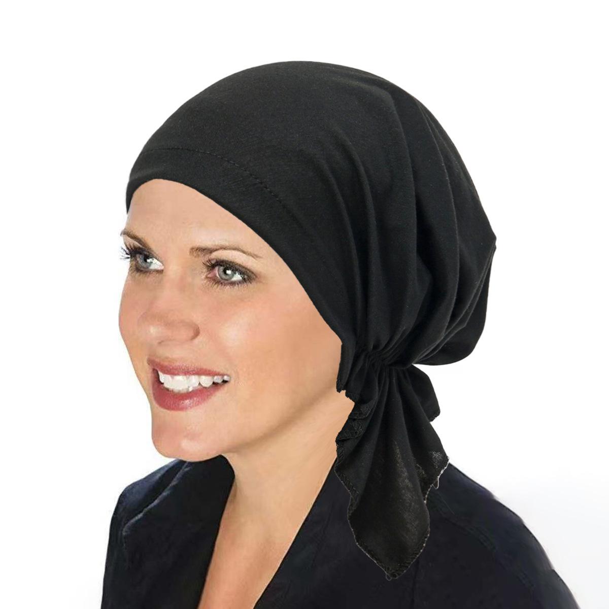 JYL TS DIY Бабл-тюрбан Шапка Модная уличная кепка Хлопковая ткань black блестящий лаванды