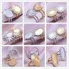 1/2 Stück Mix Silber/Gold Farbe Oval Blume Sonne Ring Edelstahlringe Für Damen Herren Accessoires Runde Leere Cabochon-Fassungen