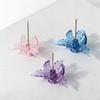 Handmade Flower Ceramic Incense Holder, Artificial Crystal Glass Foam Incense Sticks Holder  Artistic Iris Flower Gift for Women