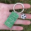 Fashion Football Basketball Metal Keychain Men Gift Keychain Football Field Basketball Court Car Keyring Party Jewelry