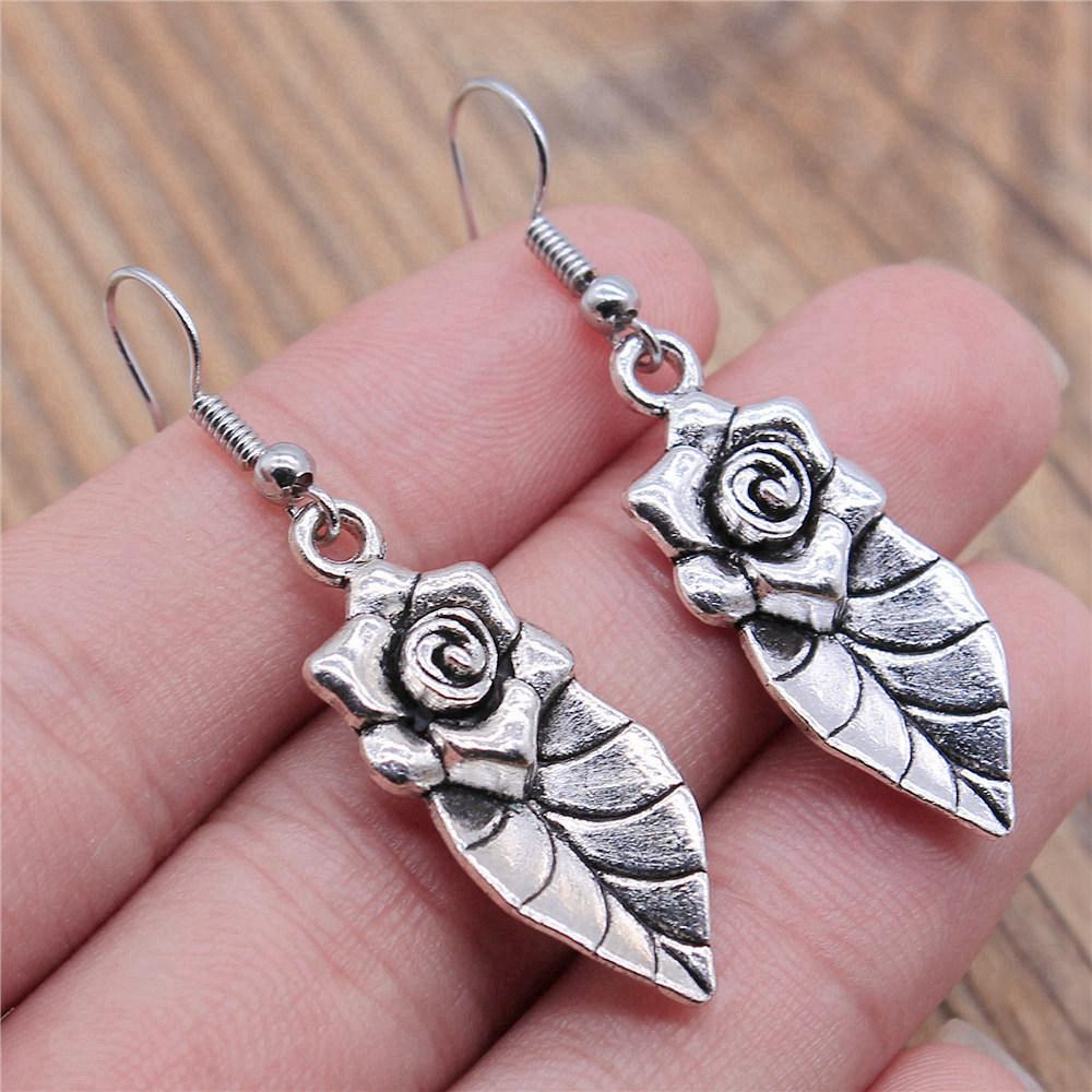 Drop & Dangle Earring Plant Four-Leaf Clover Cactus Vintage Jewelry SuppliesEarring Size 18x19mm QE021