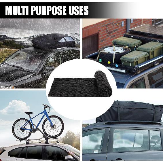 Car Roof Non-Slip Rug Pad, 47'' x 39.4'' Automotive Roof Carrier Bag Protective Mat, PVC Vehicle Cargo Bag Liner, Auto Roof Top Rack Accessories for