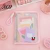 Dustproof File Protection Sleeve Clear Expanding Folder, with Hand Strap, Macaron Color Lightweight Student Test Paper Holder Waterproof Plastic