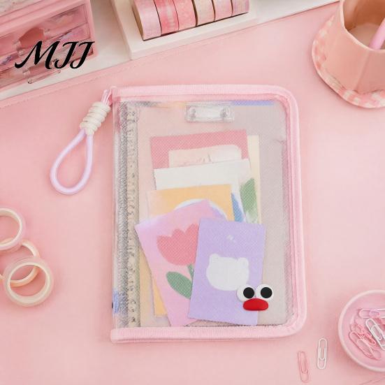 Dustproof File Protection Sleeve Clear Expanding Folder, with Hand Strap, Macaron Color Lightweight Student Test Paper Holder Waterproof Plastic