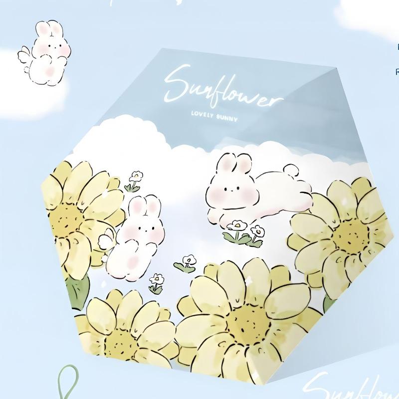 50% off pocket umbrella folding umbrella weather and rain cartoon rabbit sunscreen sun umbrella parasol