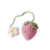 Handmade Crochet Strawberry Bag Key Charm Jewelry Accessory