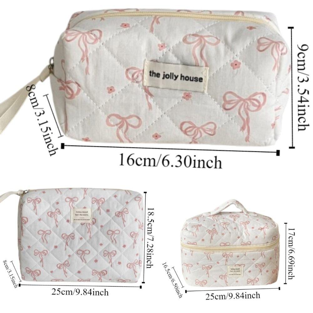 Bowknot Cosmetic Storage Bag Multi-function Toiletry Cosmetic Pouch  Makeup Accessory