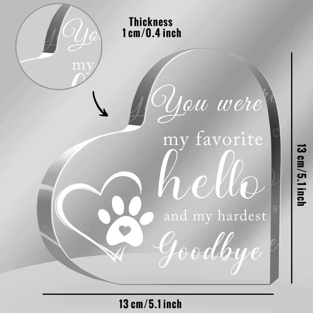 1 Stück Acryl Dekorationen Haustier Erinnerungsstücke Acryl Dekorative Ornamente Weihnachtsgeschenke Raumdekorationen Größe