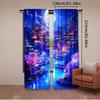 2Pcs Fantasy Landscape Curtain For Bedroom Moonlight Mountain Castle Water Floral Room Decor Nature Aesthetic For Living Room